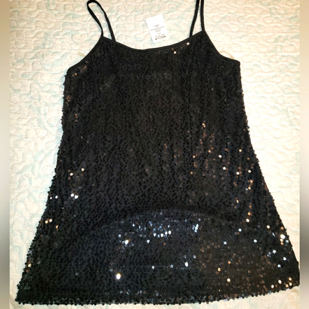 NWT Black sequin cami